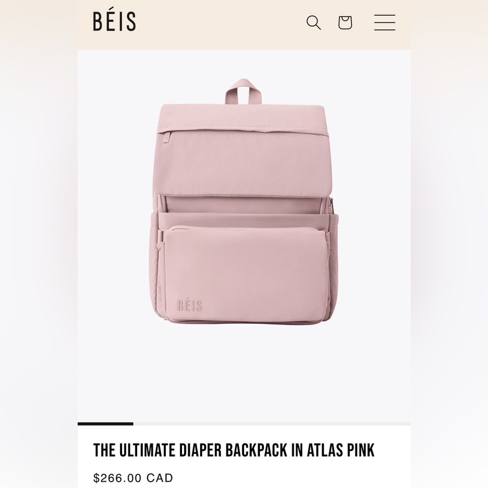BEIS - The Ultimate Diaper Backpack 
in Atlas Pink
